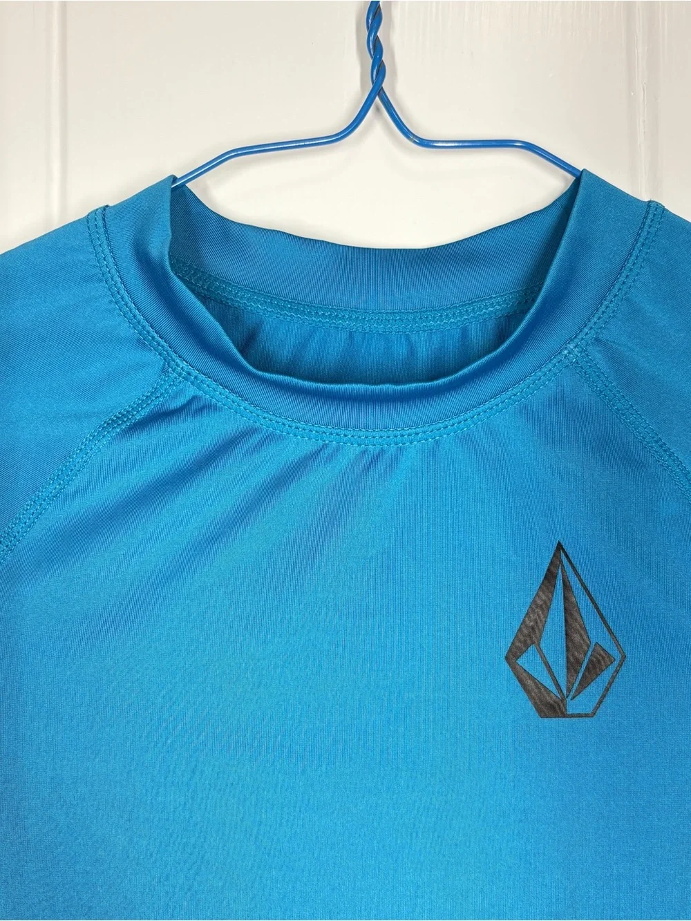 Volcom Kids Boys Swim Shirt Rash Guard Teal Blue Size Small
